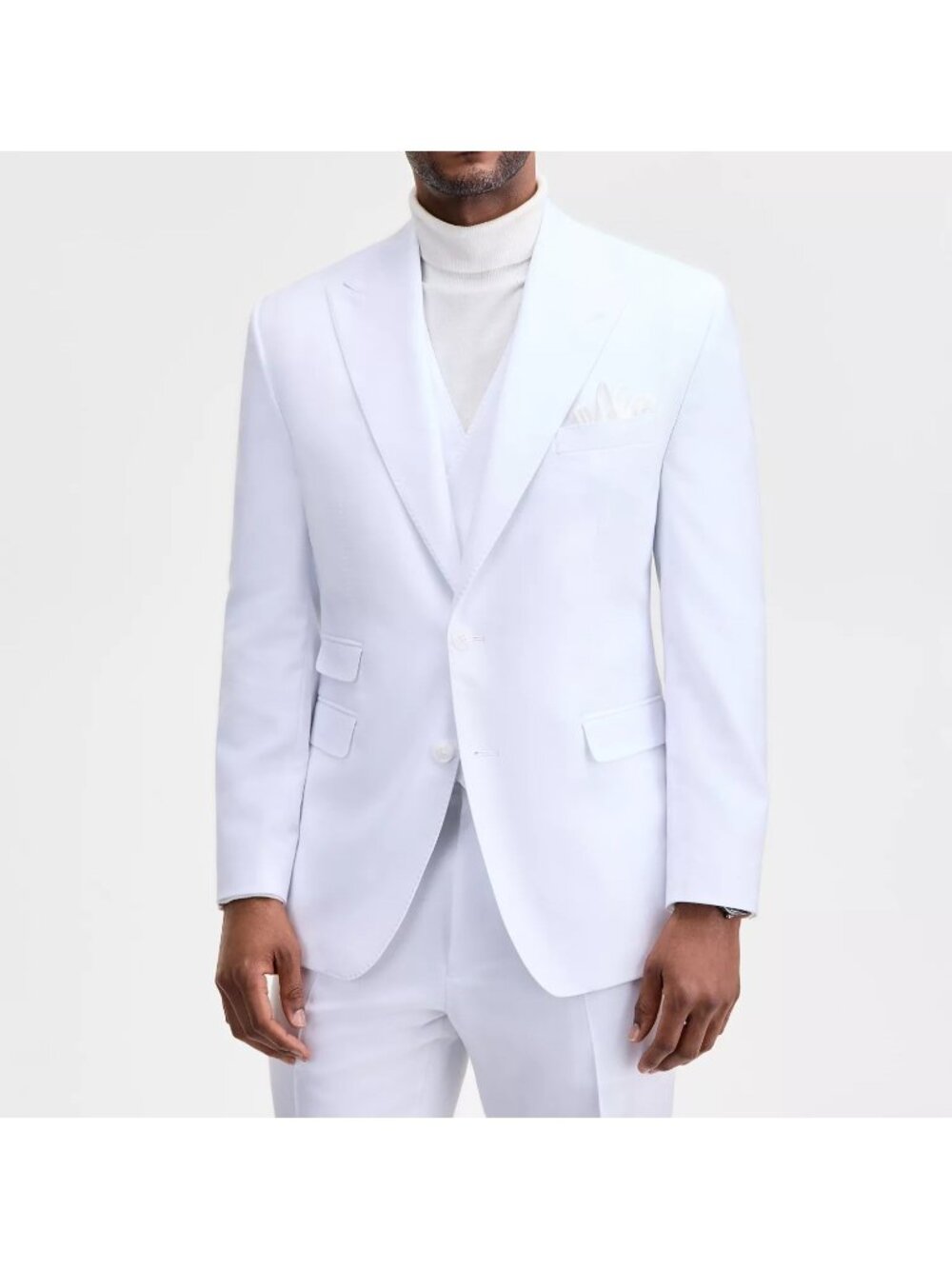 Tayion Collection Mens Classic-Fit Solid Suit Separate Jacket White Size 40S NWT